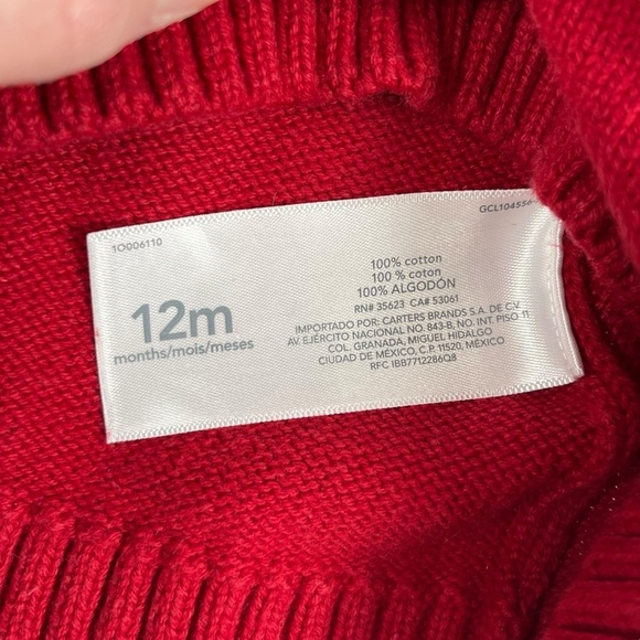 Carter’s 100% Cotton Christmas Baby Boy Sweater Size 12 Months - Picture 5 of 9